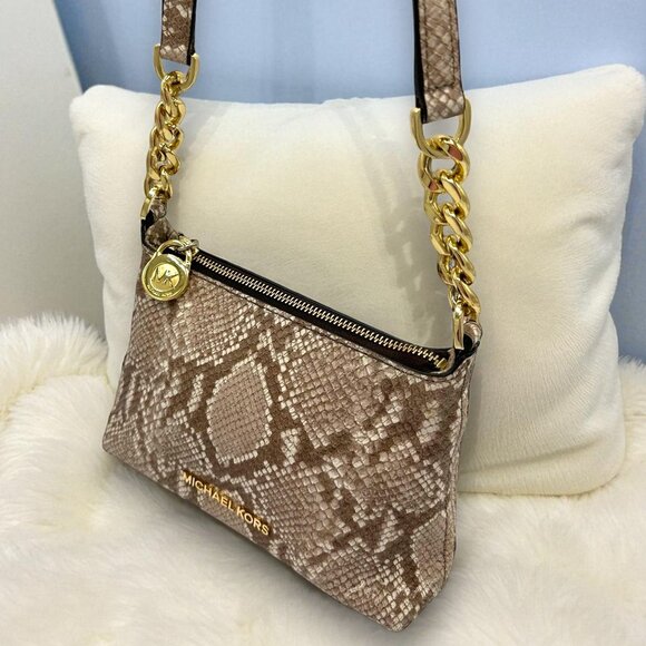 EUC Michael Kors Small Python Embossed Leather Crossbody Bag - Picture 1 of 13